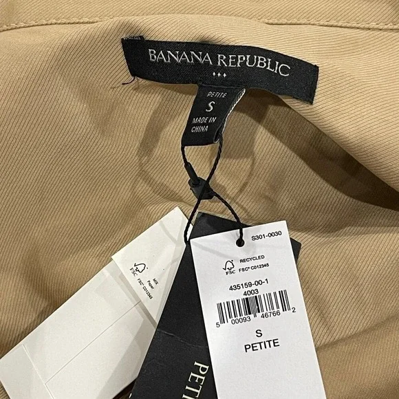 SPRING SALE! NEW Banana Republic Belted Safari Shirtdress Size Small Petite - Picture 3 of 3